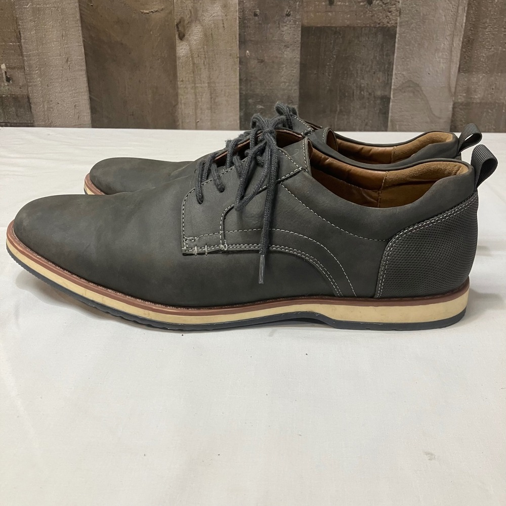 Madden NYC Mens Grey Lace Up Casual Derby‎ Shoes Size 12 Streetwear Smart Casual